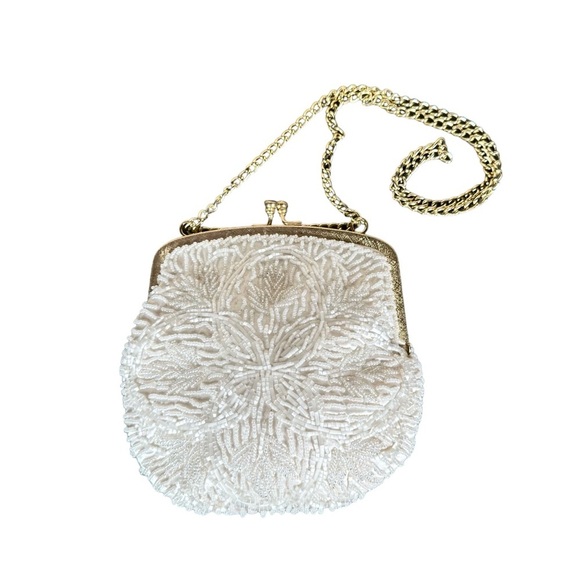 VINTAGE Mini Hand-Beaded Kiss Lock Purse - Picture 5 of 9